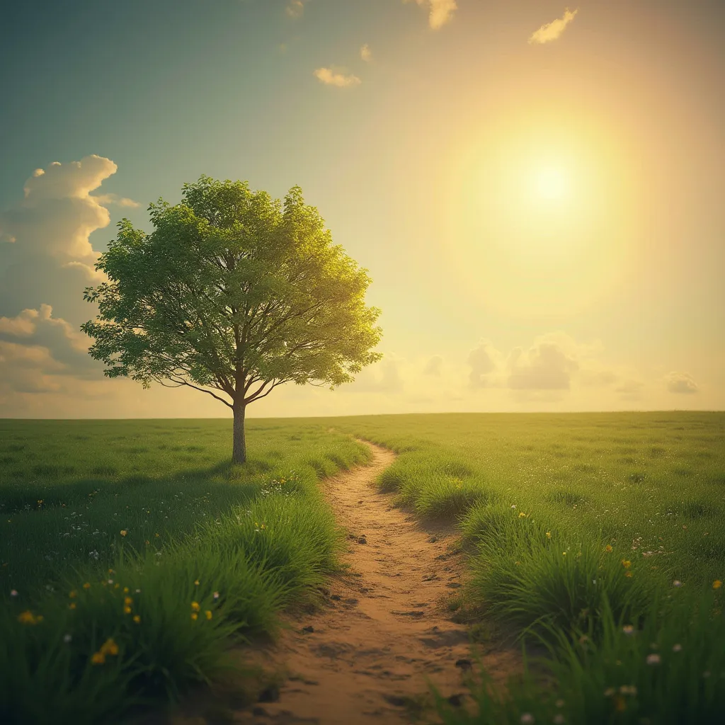 Image symbolisant l'histoire et la croissance, peut-être un arbre grandissant ou un chemin ascendant